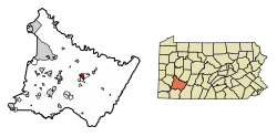 Location of Latrobe in Westmoreland County, Pennsylvania
