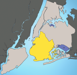 Localização do Brooklyn (em amarelo).