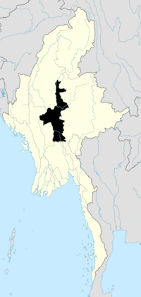 Location of Mandalay Region in Burma
