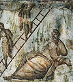 Jacob somnia amb l'escala (pintura a les catacumbes de Via Latina, Roma)