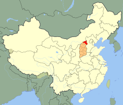 Datong (red) in Shanxi (orange)