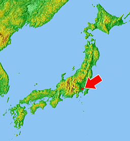Karta som visar Edos läge i Japan.