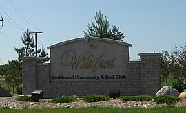 Entrance sign to The Willows