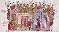 Raffigurazione delle guardie variaghe, entrate al servizio dei Bizantini durante l'epoca della dinastia macedone.