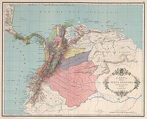 Карта Республики Новая Гранада