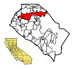 Location of Anaheim within Orange County, California