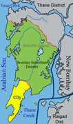 Остров Салсетт е ограничен на север от реката Васай, на североизток от река Улхас, на изток от реката Тана и пристанището на Мумбай, а на юг и запад от Арабско море.