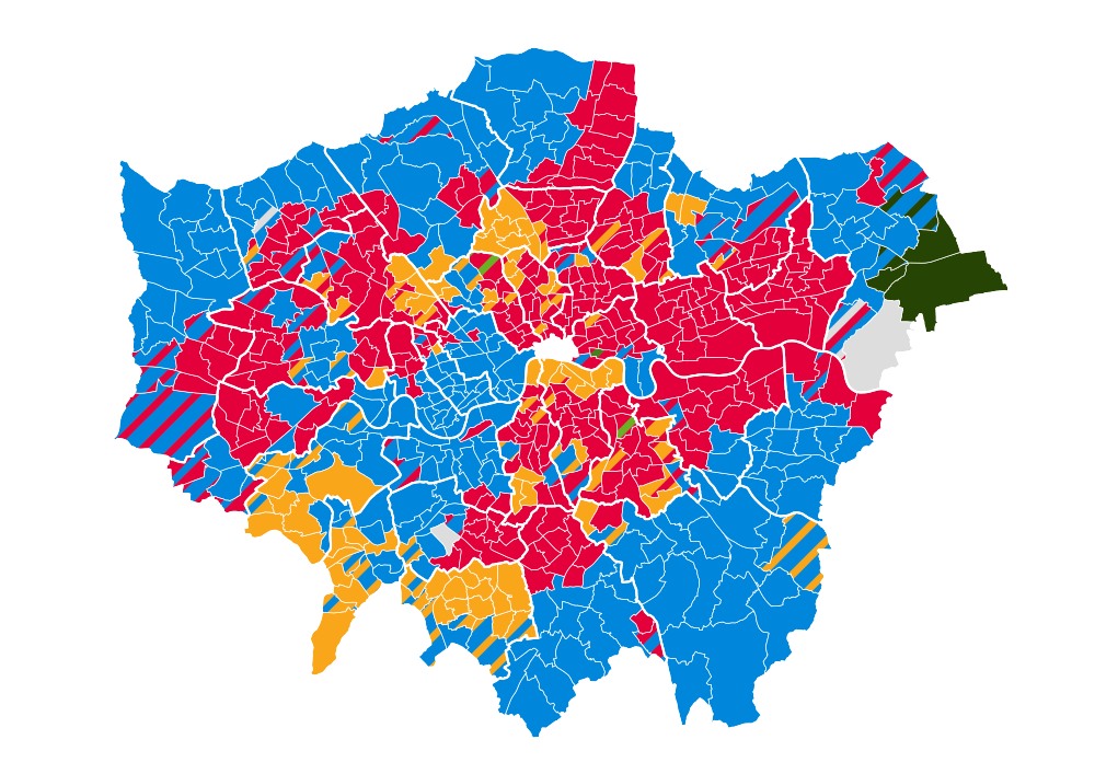 2010 London local elections results map