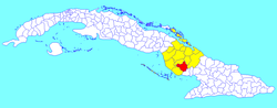 Najasa municipality (red) within Camagüey Province (yellow) and Cuba