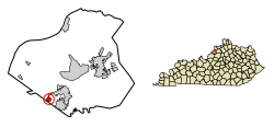 Location of Orchard Grass Hills in Oldham County, Kentucky.