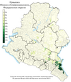 Расселение кумыков в ЮФО и СКФО по городским и сельским поселениям в %, перепись 2010 г.