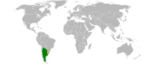 Mapa indicando localização da Argentina e do Uruguai.