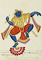 Der tanzende Krishna hält eine Bansuri-Flöte in seiner Hand