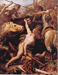 The Gaul Ducar decapitates the Roman general Gaius Flaminius at the Battle of Lake Trasimene (1882)