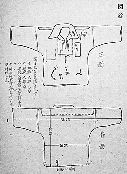 特にホ点及イ点は上方に突起部がある〔原文では描図されている〕型で下方から附着点に立てた垂直面に斜めに飛び来たつて附着した如く認められ、ヘ点及びト点は上方斑痕部に平行して近くから滴下した如く認められそれも内側からのものとは認められず、又接触して附着したものとは思われない。 — 白シャツに対する松木・鑑識鑑定書（10月19日付）より[66][注釈 6]