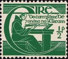 The 1944–1968 1/2d stamp depicting Ó Cléirigh