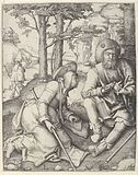 Отдыхающие пилигримы. 1508. Резцовая гравюра на меди