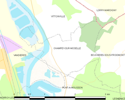 Kart over Champey-sur-Moselle