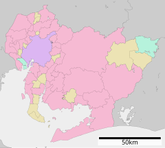 愛知県立中村高等学校の位置（愛知県内）