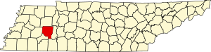 Map of Tennessee highlighting Henderson County