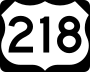 U.S. Route 218 marker