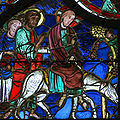 Glasfenster in der Kathedrale Notre-Dame von Laon, um 1215