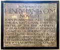 Memorial to author Henry James at Chelsea Old Church, London