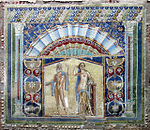 Mosaik föreställande Poseidon och Amfitrite i hus nummer 22 även kallat Poseidon och Amfitritehus.