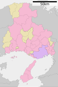 赤穂市立図書館の位置（兵庫県内）