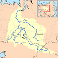 El ríu Obi flúi en direición norte pel oeste d'esti distritu antes de desaguar nel golfu del Obi, (océanu Árticu)