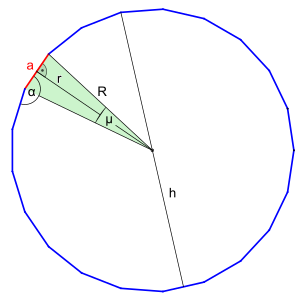 Größen des 21‐Ecks