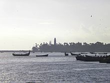 A distant view of Tangasseri Lighthouse from Kollam Port Road