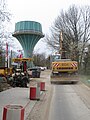 Der Wasserturm der früher inmitten des Volksparks stand. (Foto 2014)