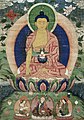 Padmasambhava kuvattuna Buddhan alla.