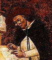 Detail of a portrait of the Dominican Cardinal and renown biblical scholar Hugh of Saint-Cher painted by Tomaso da Modena in 1352.