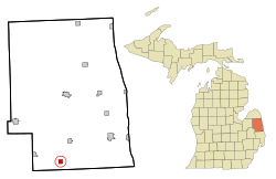 Location of Melvin, Michigan