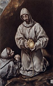 Saint François et frère Léon méditant sur la mort, Le Greco.