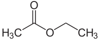 Strukturformel von Essigsäureethylester