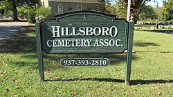 Hillsboro Cemetery Association sign