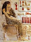 لوحة تذكارية تعود للقرن السادس والعشرون قبل الميلاد تظهر عليها الأميرة نفرتيابت (ابنة الملك خوفو)، الأسرة الرابعة، المملكة القديمة