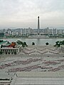 The Kim Il Sung square, as viewed from the Study Hall to the Juche Tower