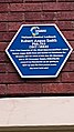 A Royal Society of Chemistry Blue plaque commemorating Smith in Grosvenor Square, the site of R. Angus Smith's laboratory