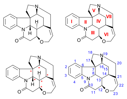 Strychnine numbering conventions