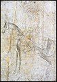 Im kleinen Medaillon unterhalb des Kreuzungspunkts von Schwert und Köcher steht: al-faqīr Behzād (Behzād der Arme), darunter möglicherweise von anderer Hand : surat-e Sultan Husayn Mīrzā (Bild des Sultans Ḥoseyn Mirzā), auf dem Köcher: Behzād. Um 1500.[41]