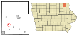 Location of Spillville, Iowa