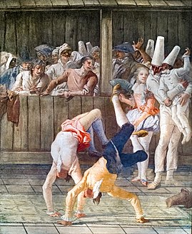 Pulcinella i akrobaci (fresk), 1790, Ca' Rezzonico