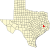 State map highlighting San Jacinto County