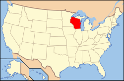 Wisconsin elhelyezkedése az USA-ban