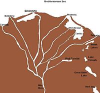 Давні русла Нілу та озера на схід