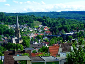 View of Warstein with church